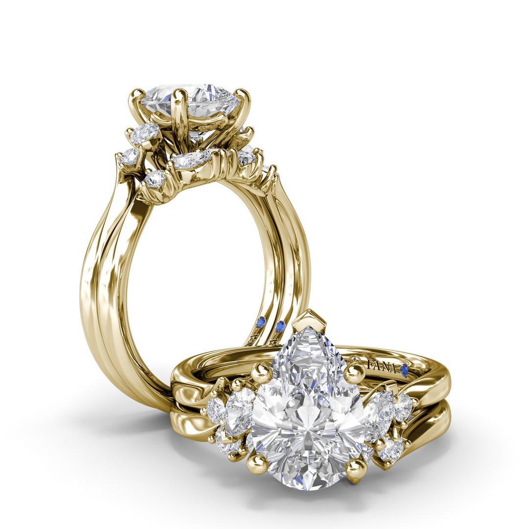 Pear and Round Diamond Band