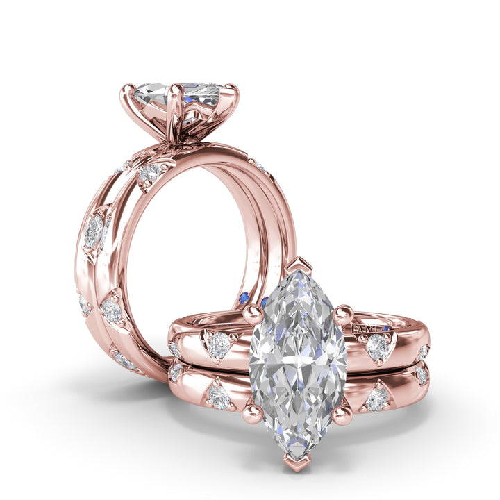 Abstract Marquise Diamond Engagement Ring
