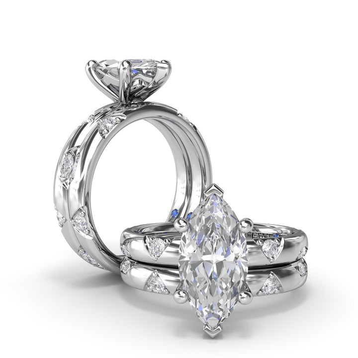 Abstract Marquise Diamond Engagement Ring