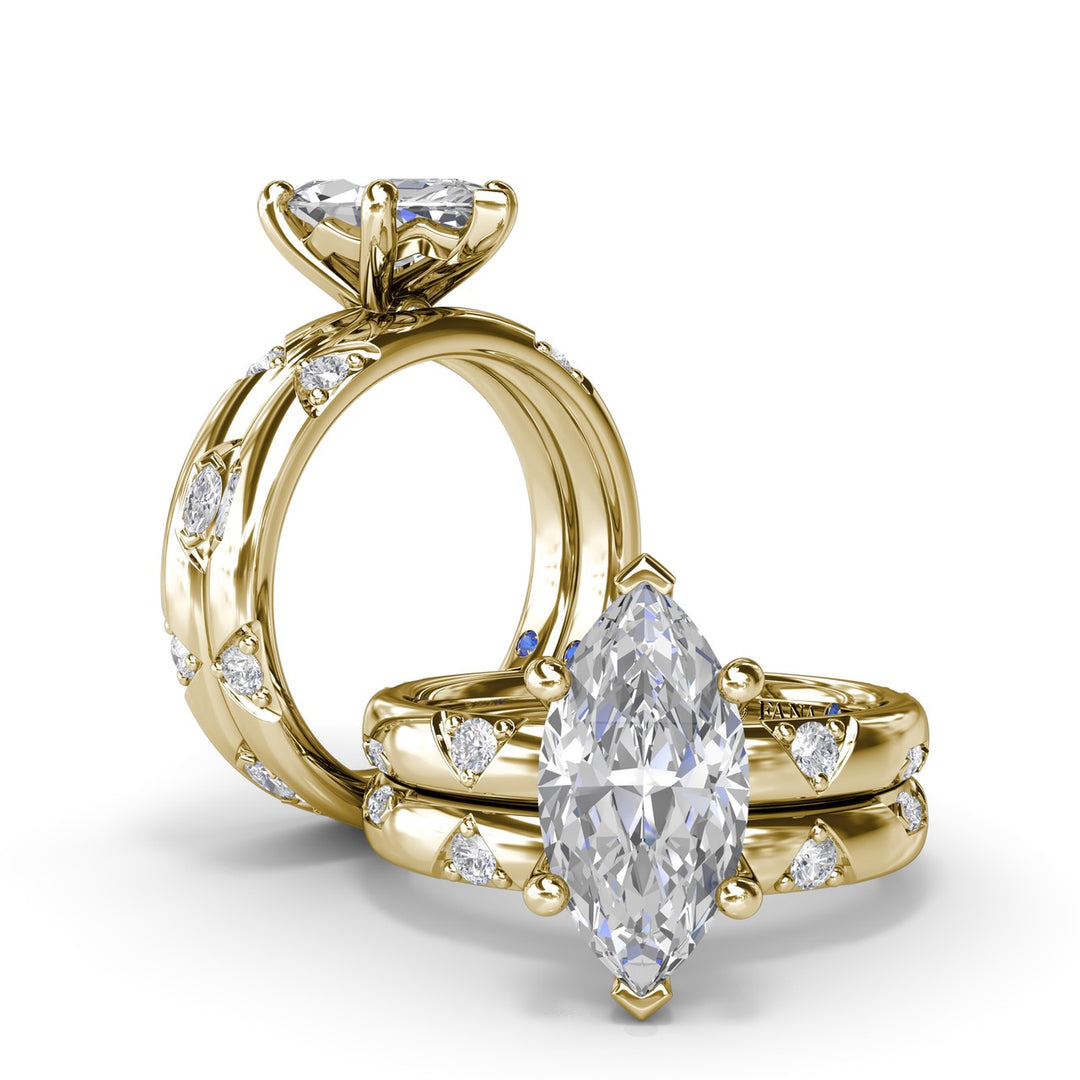 Abstract Marquise Diamond Engagement Ring