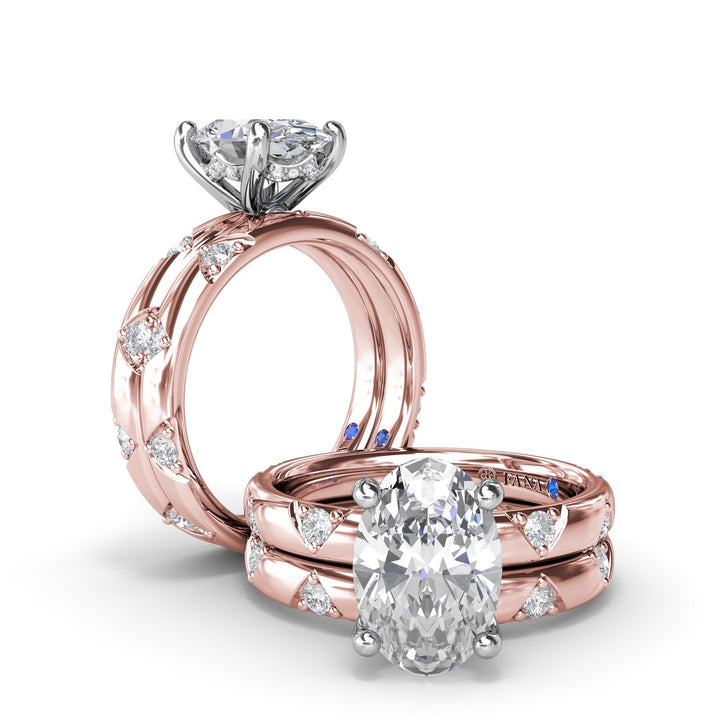 Abstract Oval Diamond Engagement Ring