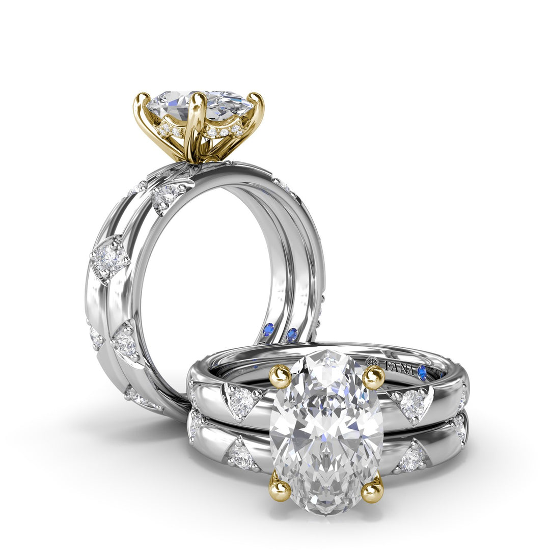 Abstract Oval Diamond Engagement Ring