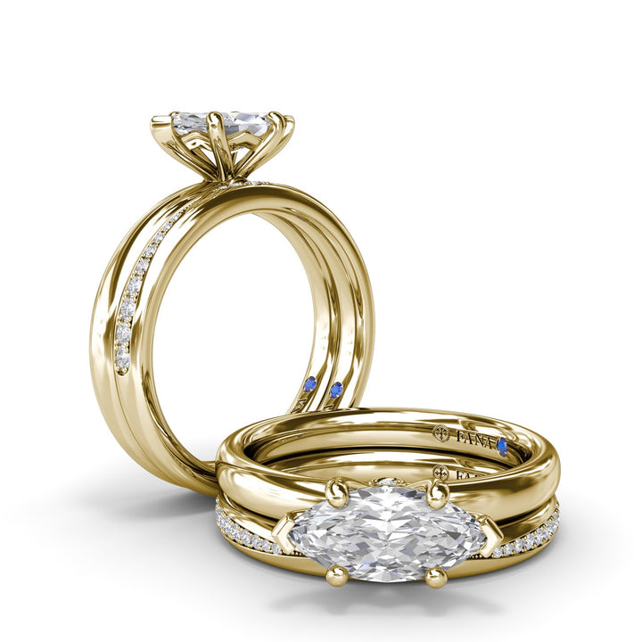 East West Marquise Diamond Engagement Ring