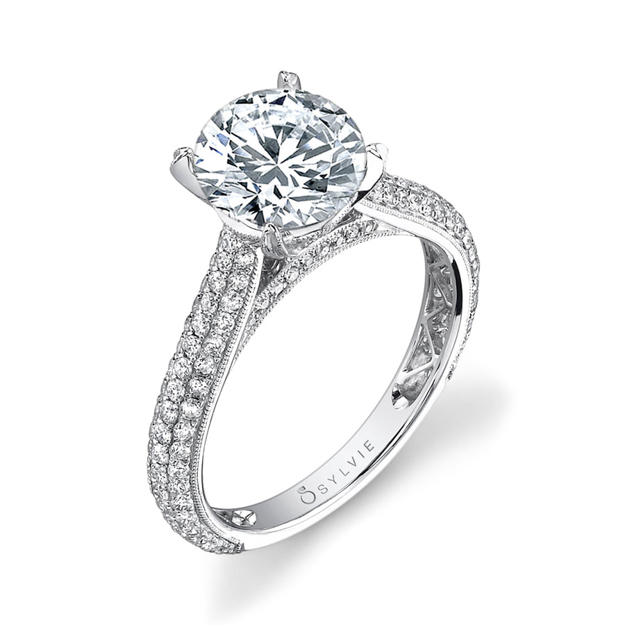 Constance - Micro Pave Solitaire Engagement Ring