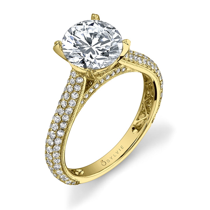 Constance - Micro Pave Solitaire Engagement Ring