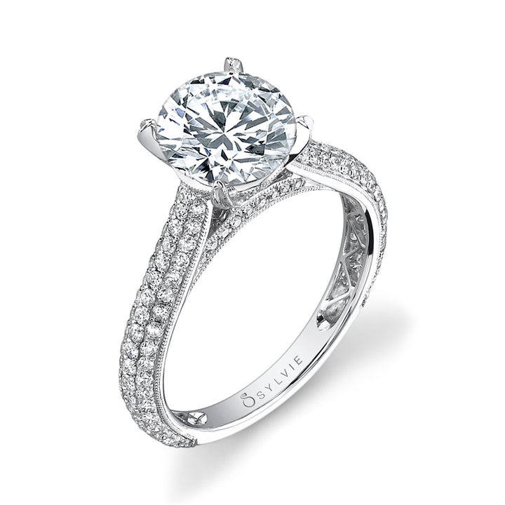 Constance - Micro Pave Solitaire Engagement Ring