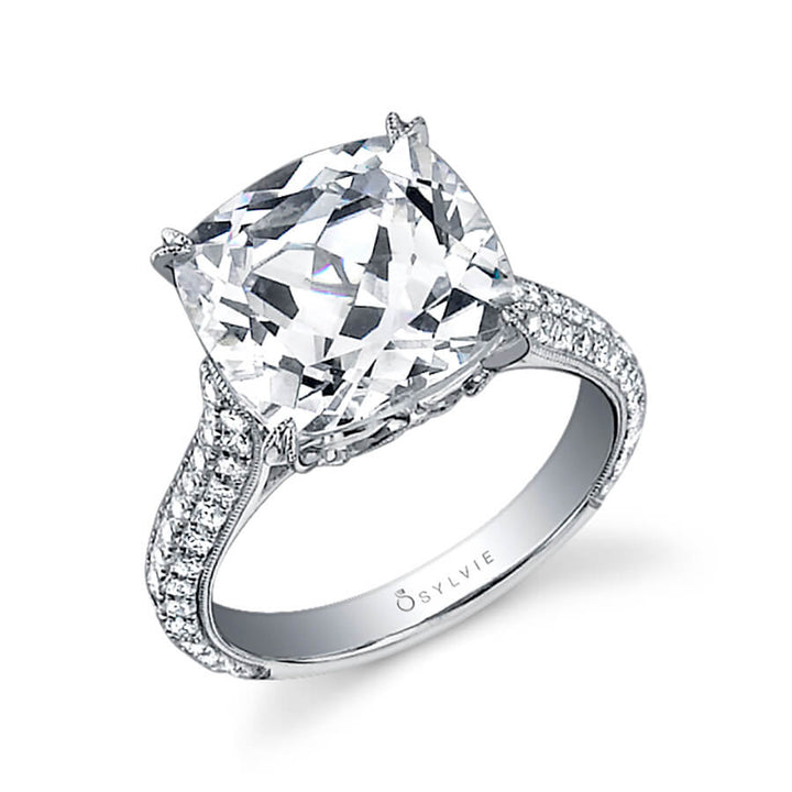 Raegan - Unique Cushion Cut Engagement Ring
