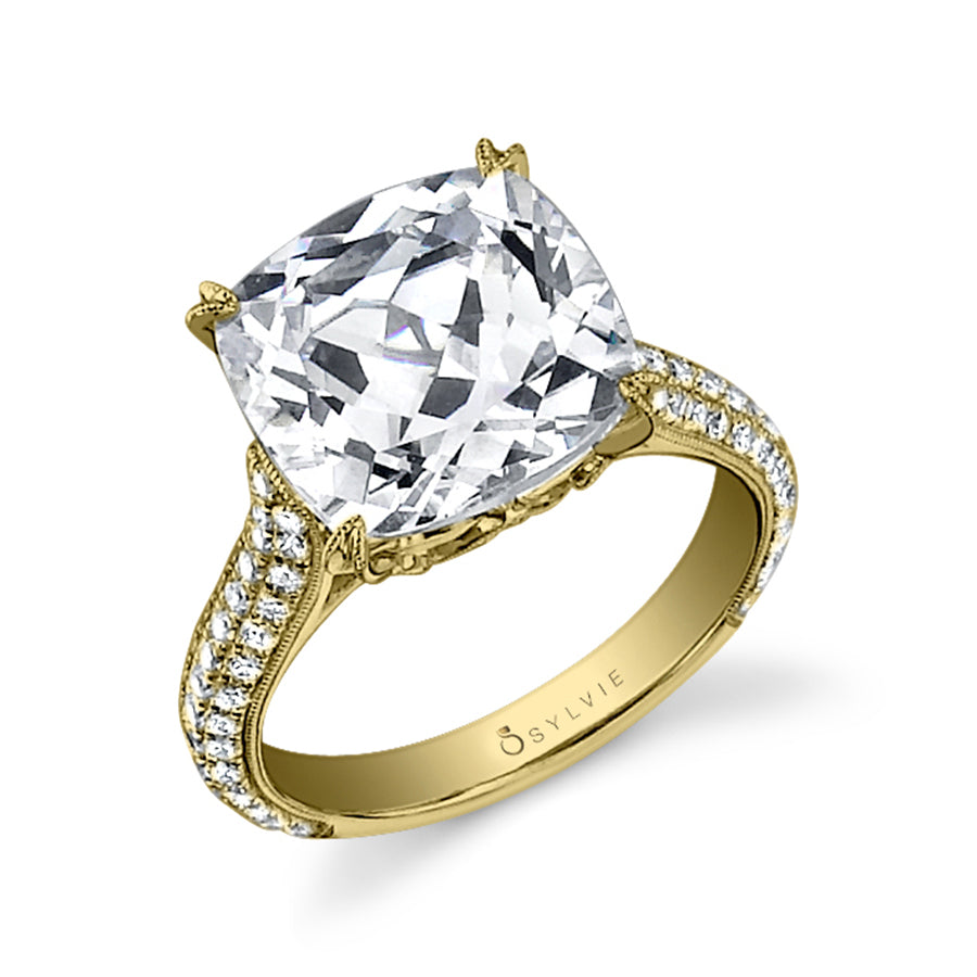 Raegan - Unique Cushion Cut Engagement Ring