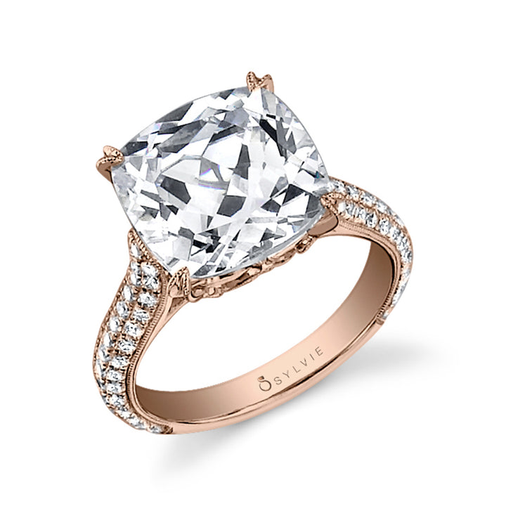 Raegan - Unique Cushion Cut Engagement Ring