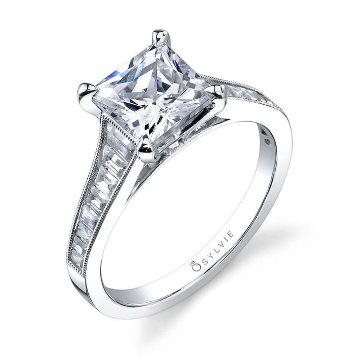 Colletta - Modern Princess Cut Baguette Engagement Ring