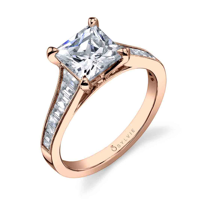 Colletta - Modern Princess Cut Baguette Engagement Ring