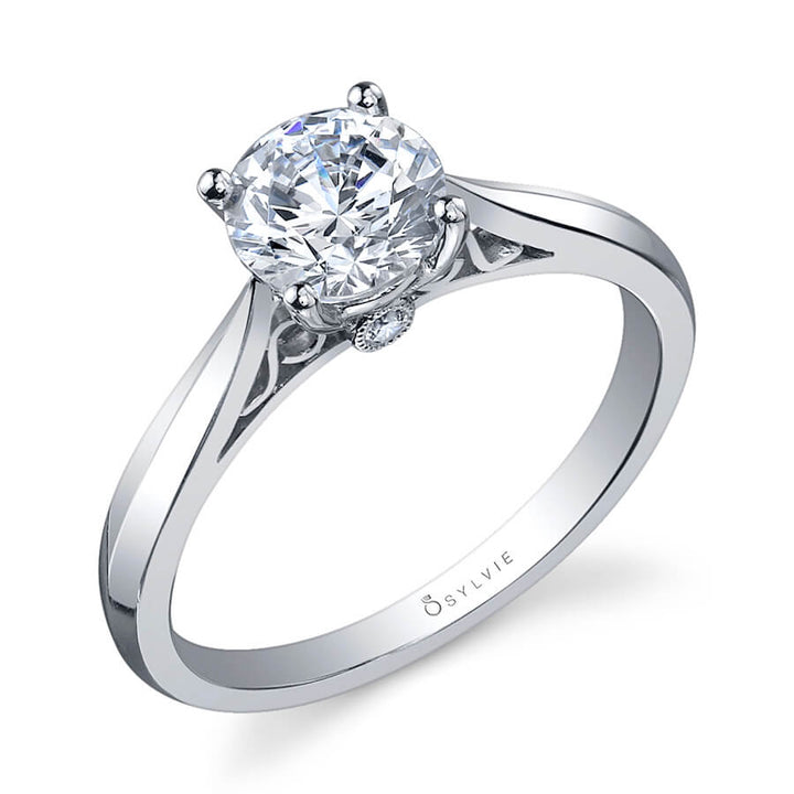 Carina - Round High Polish Solitaire Engagement Ring