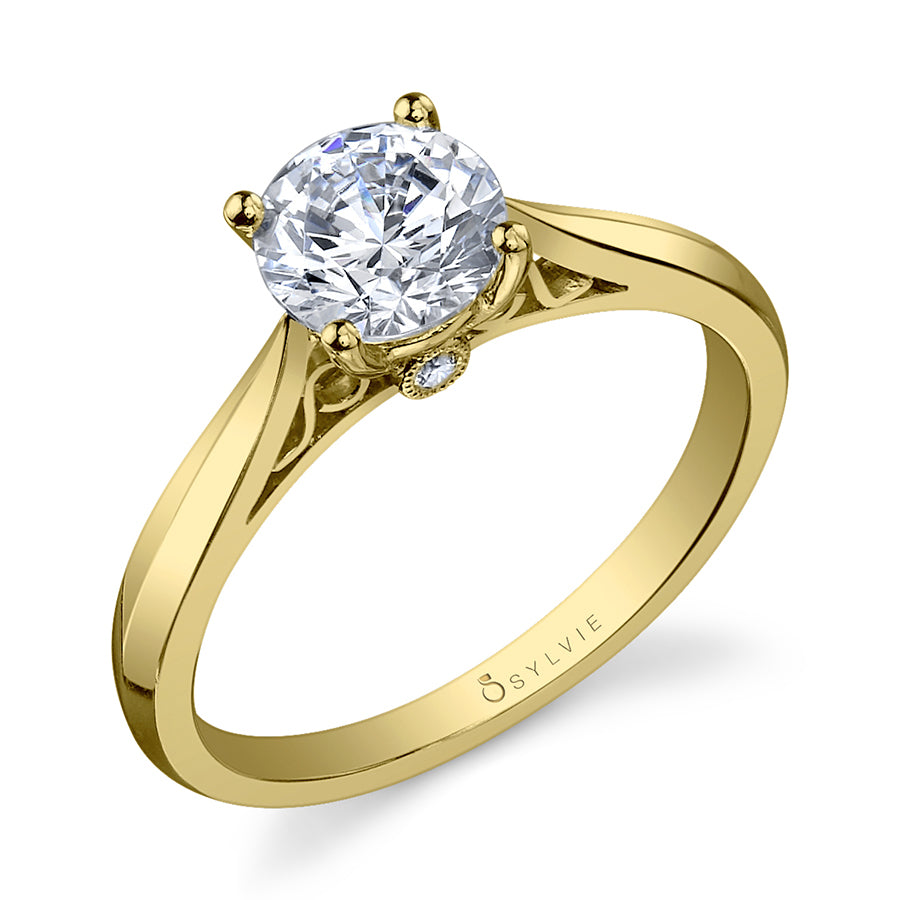Carina - Round High Polish Solitaire Engagement Ring