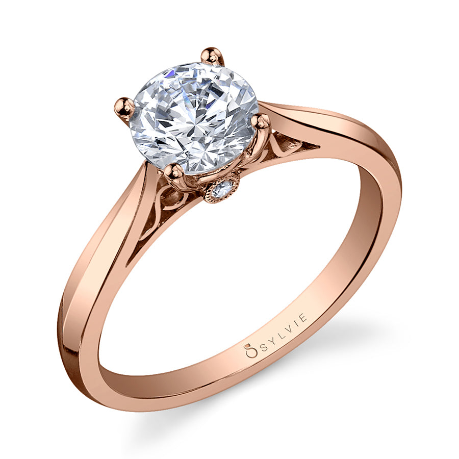 Carina - Round High Polish Solitaire Engagement Ring