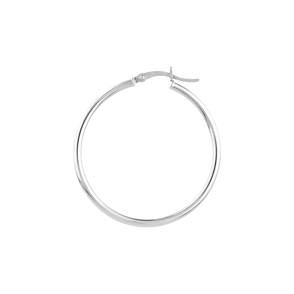 2mm x 35mm Polished Hoop Earrings