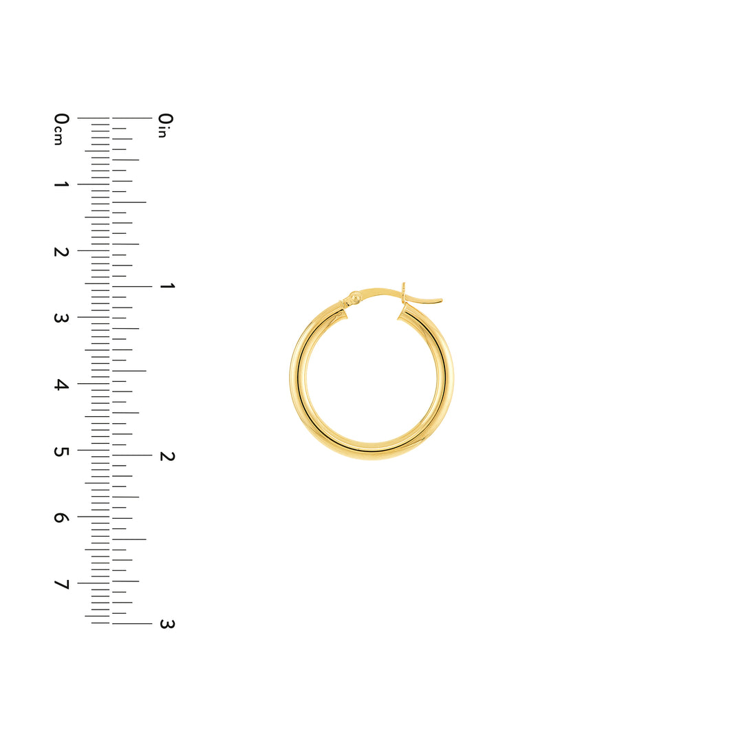3mm x 25mm Polished Hoop Earrings