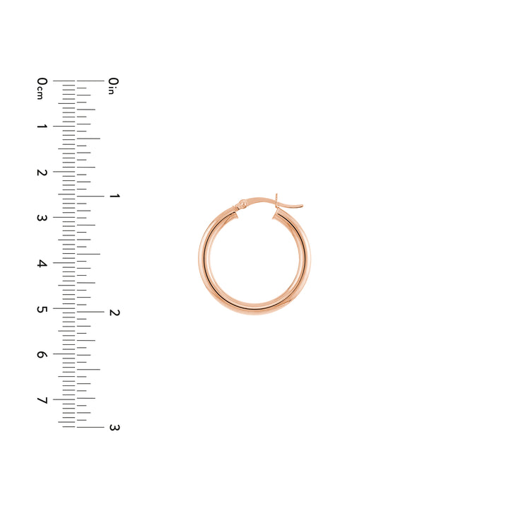 3mm x 25mm Polished Hoop Earrings