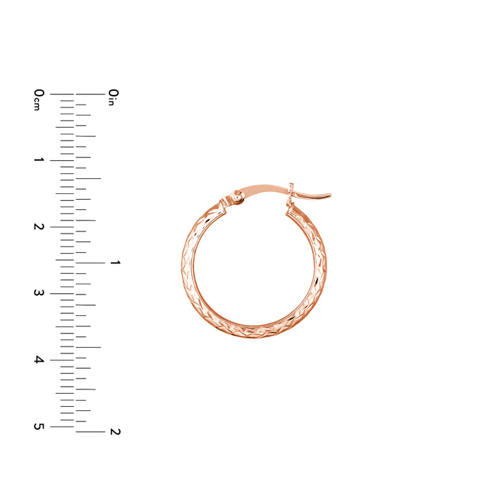 3mm x 20mm Diamond-Cut Hoop Earrings
