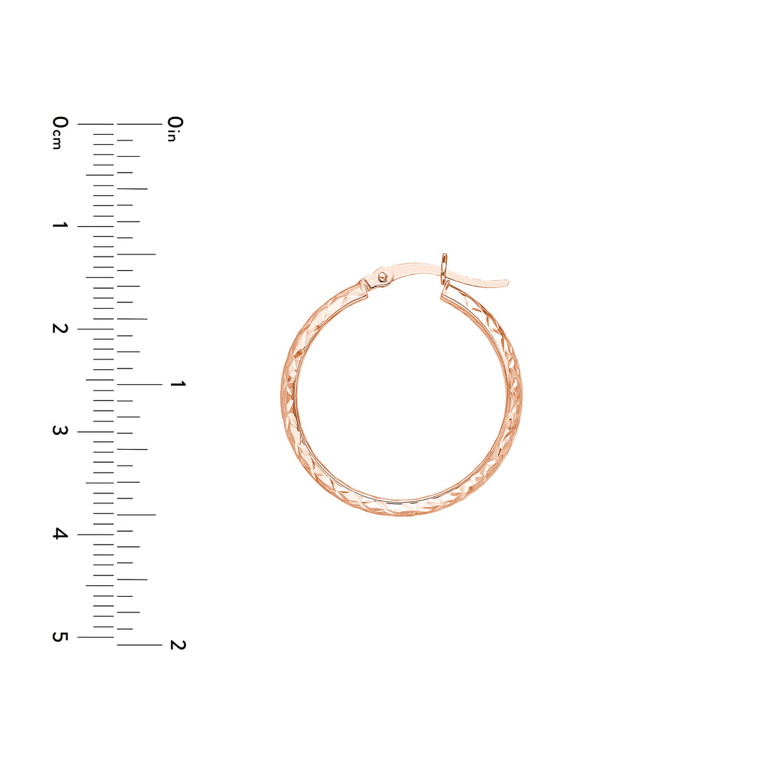 25mm x 3mm Diamond-Cut Hoop Earrings