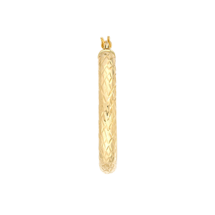 30mm x 4mm Diamond-Cut Hoop Earrings