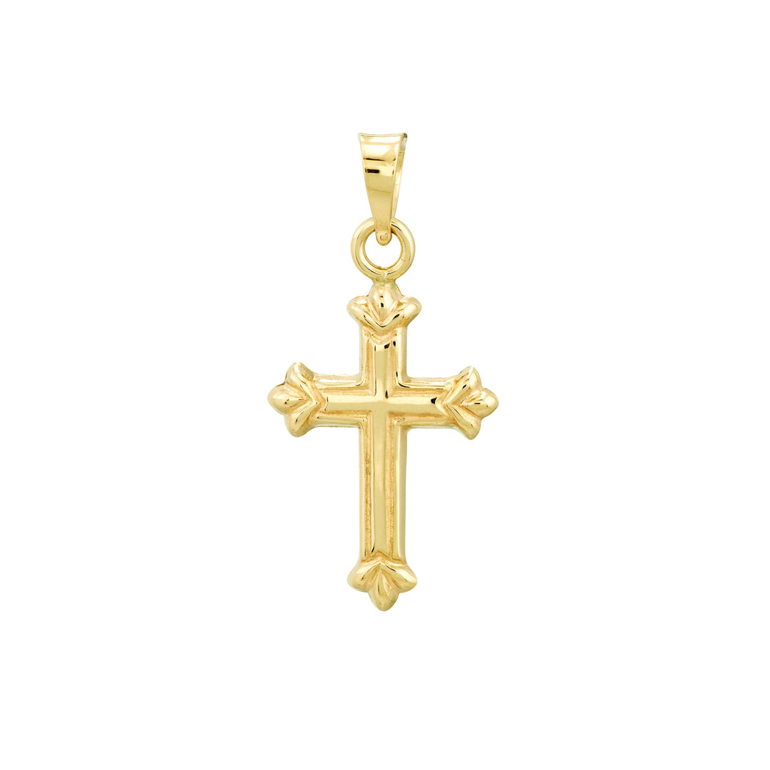 3D Fleur Detailed Cross Pendant