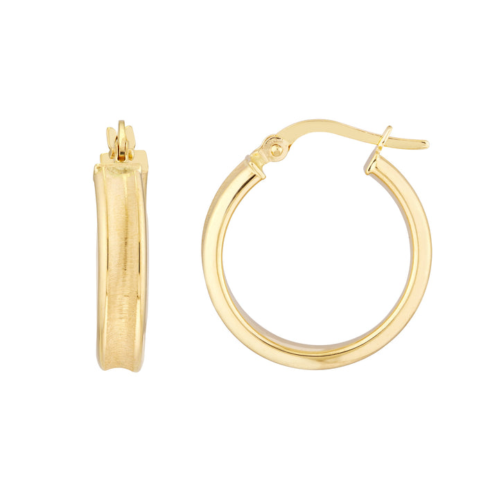 Satin Concave Hoop Earrings
