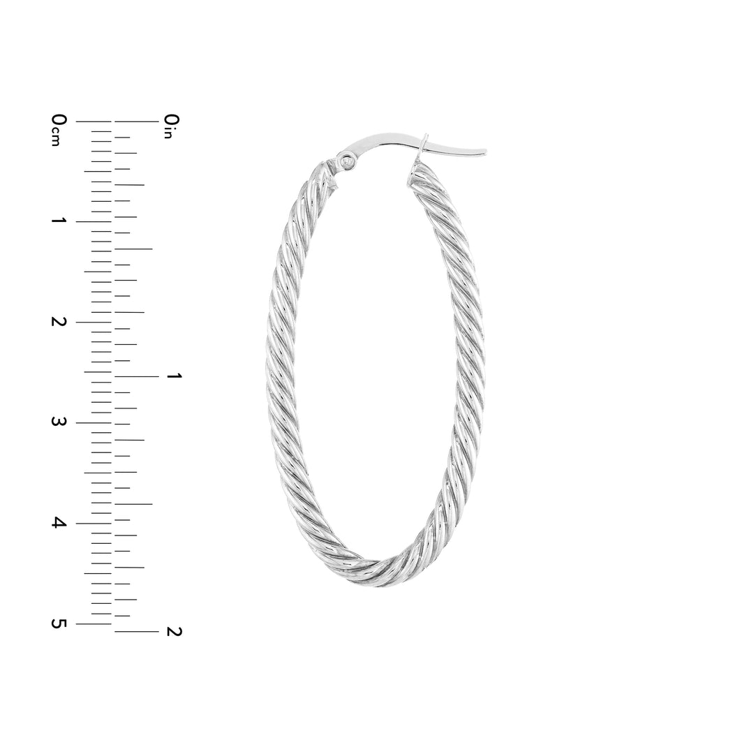 Oval Rope Twist Hoop Earrings