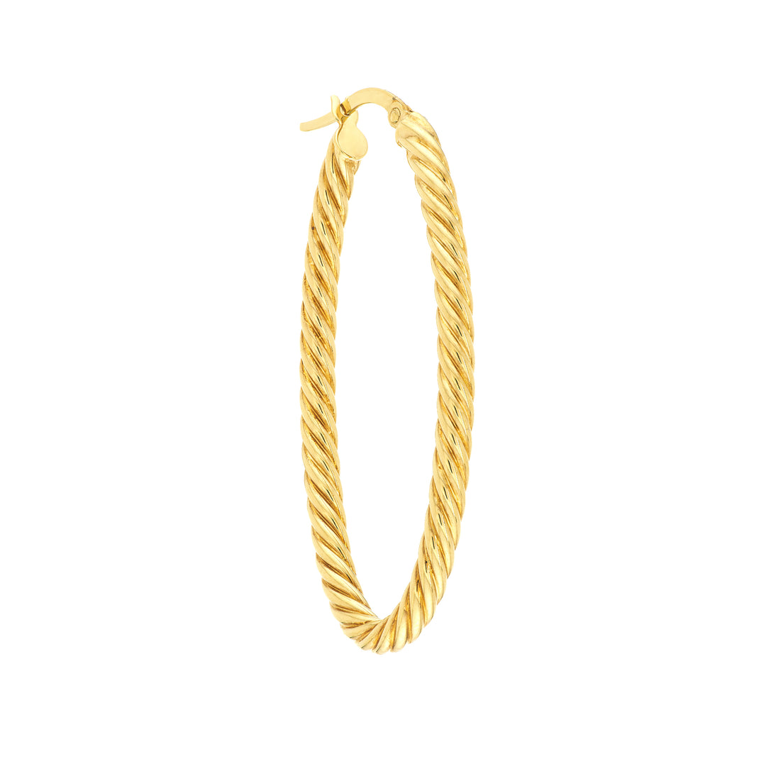 Oval Rope Twist Hoop Earrings