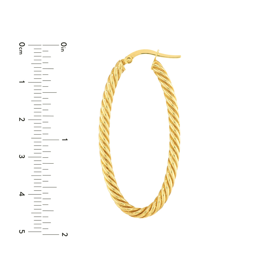 Oval Rope Twist Hoop Earrings