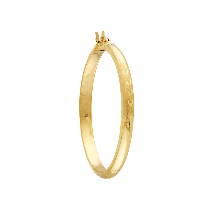 3x35 Half Round D/C Florentine Hoop Earrings