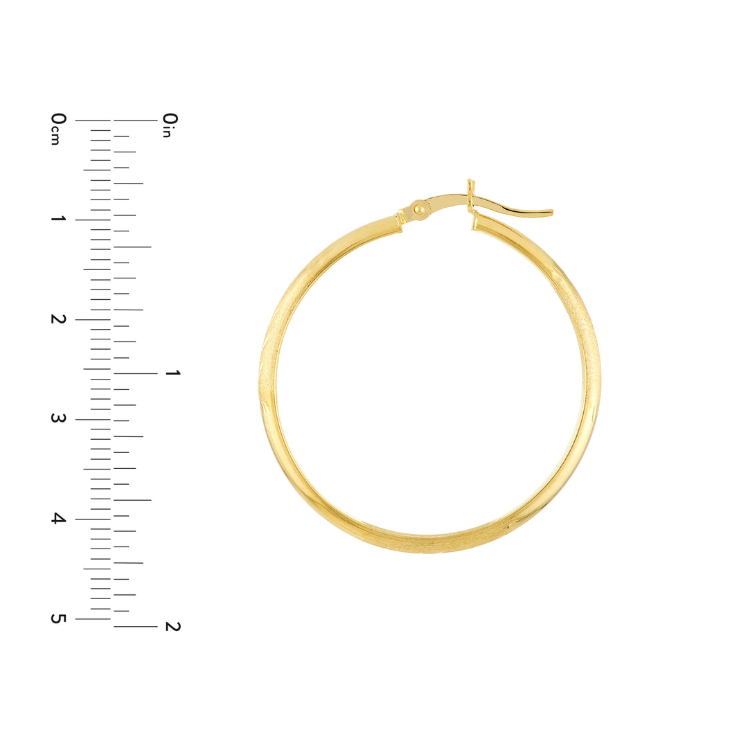 3x35 Half Round D/C Florentine Hoop Earrings