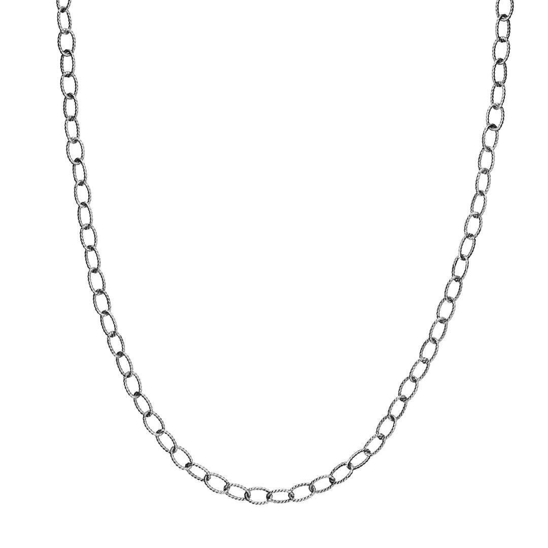 Sterling Silver 4.85mm Oxidized Twisted Oval Link PSL