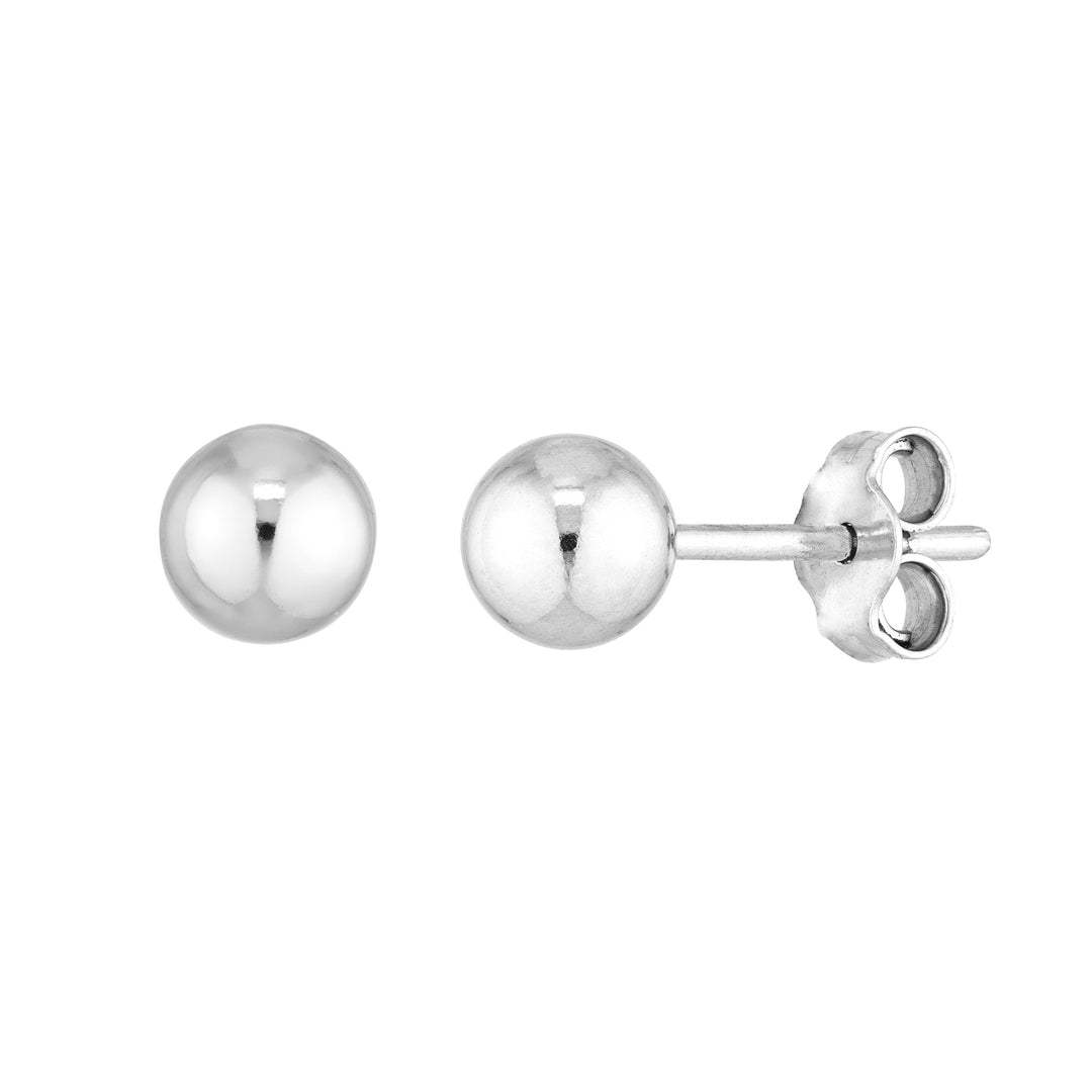 Sterling Silver 5mm Polished Ball Stud Earrings