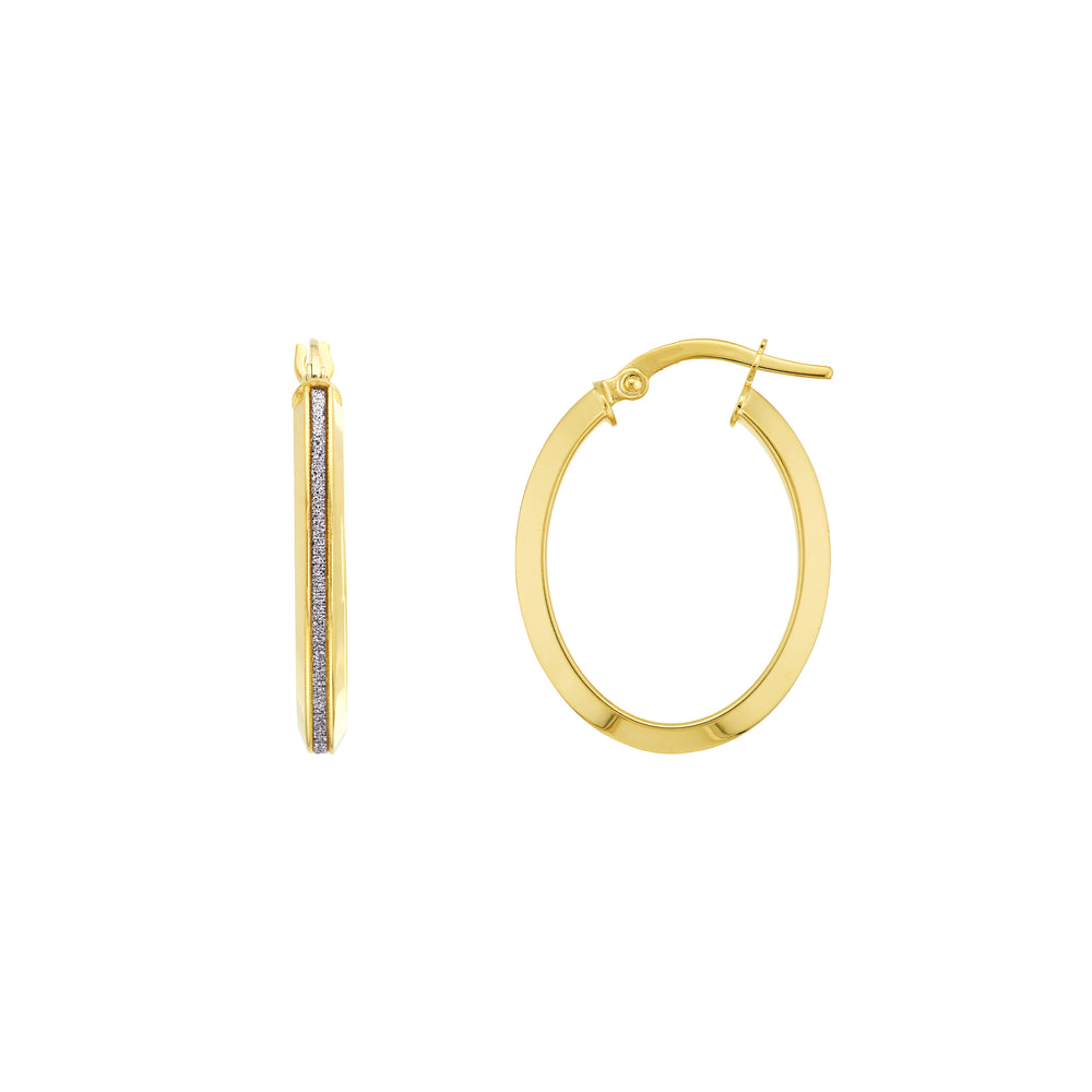 Oval Sparkle Hoop Earrings