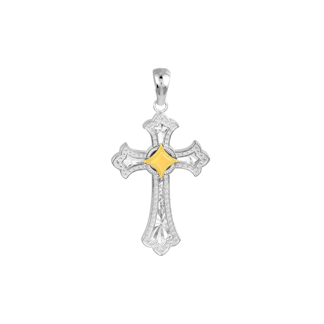 Diamond Shaped Fleur De Lis Cross