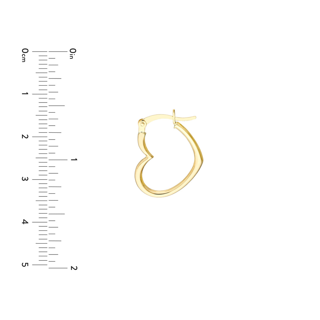 19mm Tilted Heart Hoop Earrings