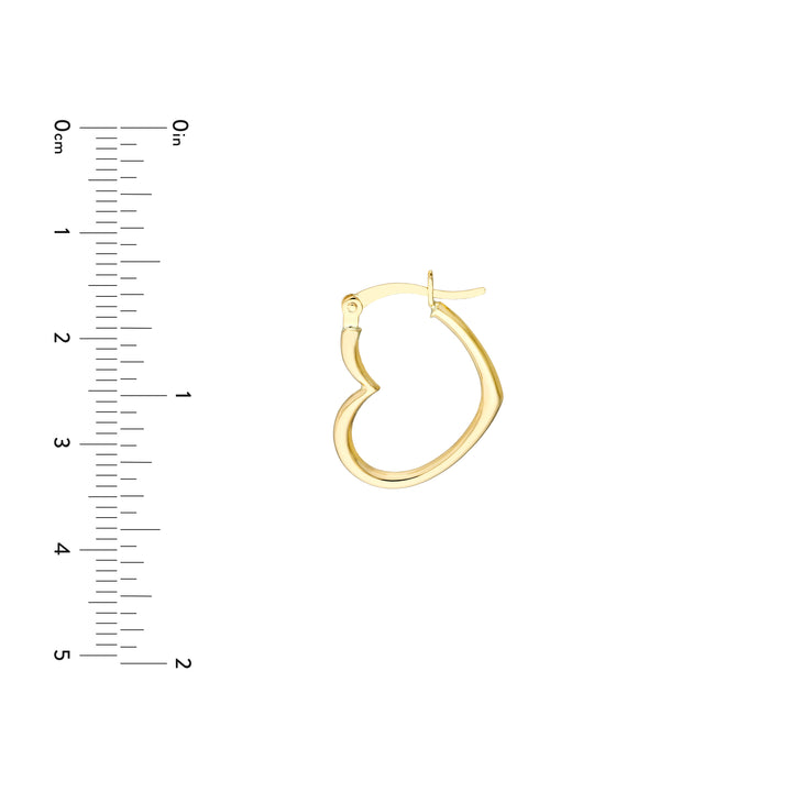 19mm Tilted Heart Hoop Earrings