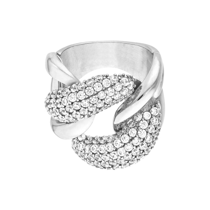 CZ Large Curb Link Ring