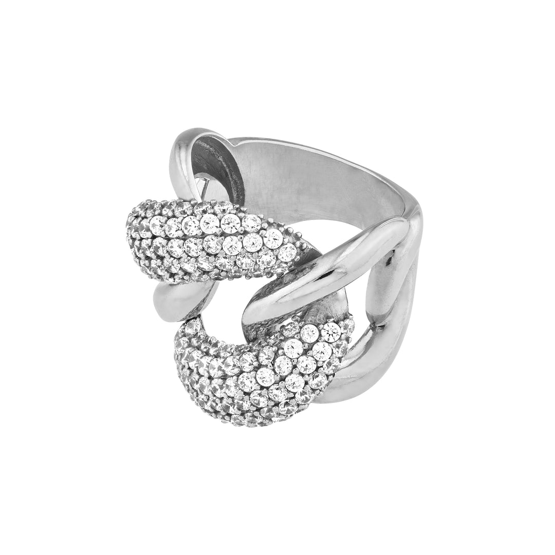 CZ Large Curb Link Ring