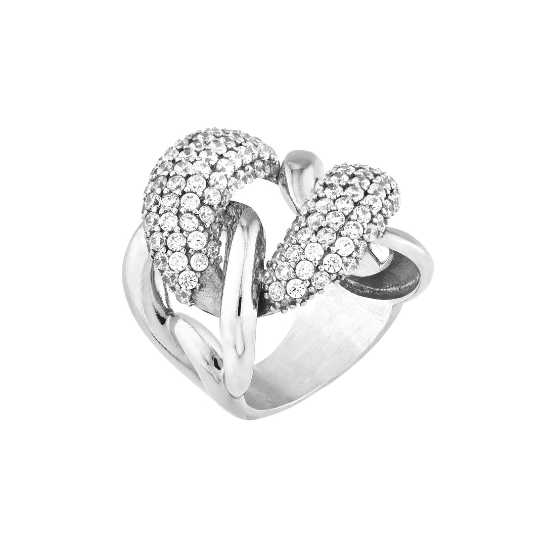 CZ Large Curb Link Ring