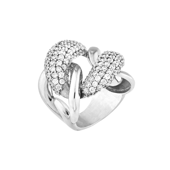 CZ Large Curb Link Ring