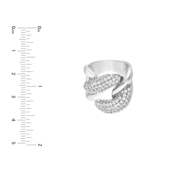 CZ Large Curb Link Ring