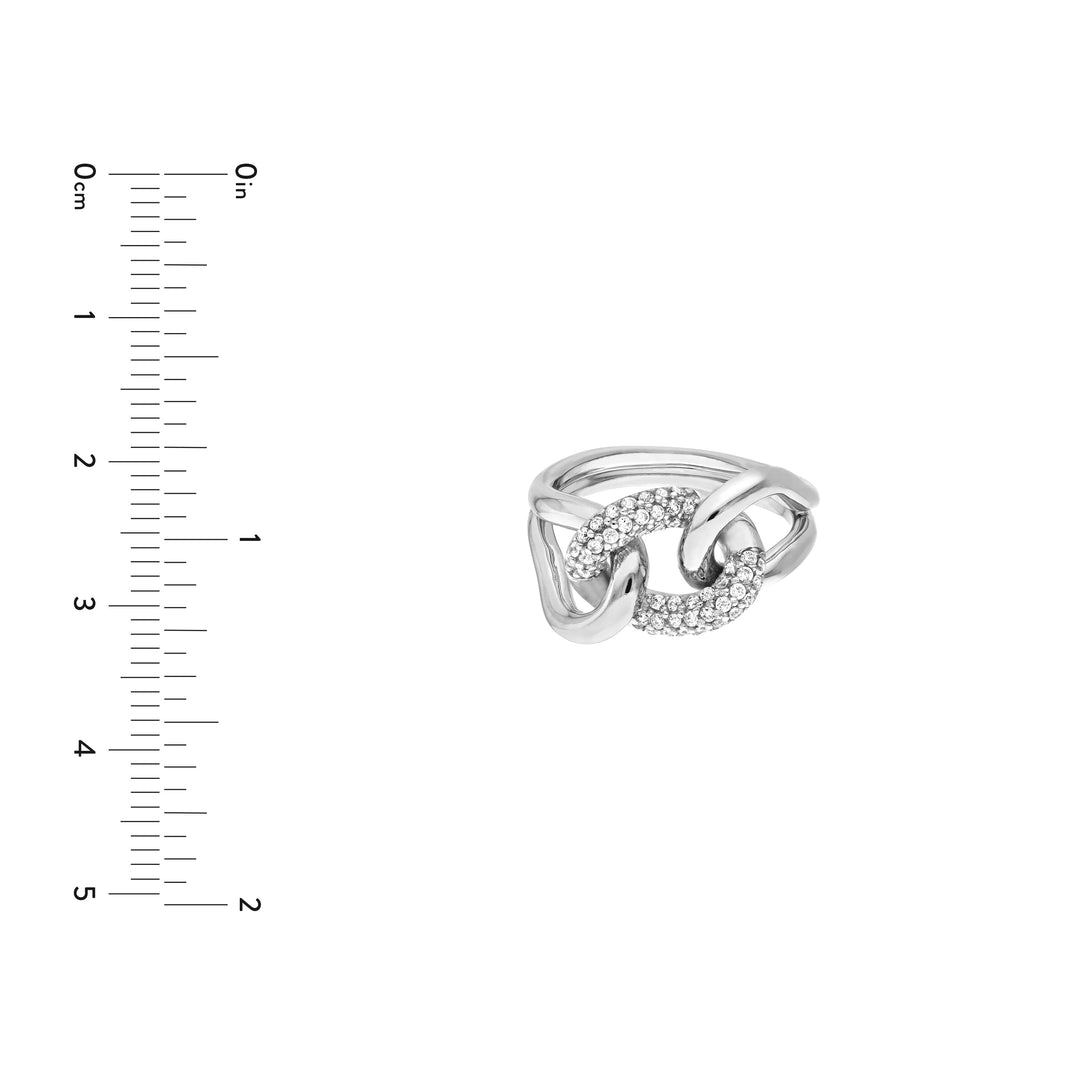 CZ Small Curb Link Ring