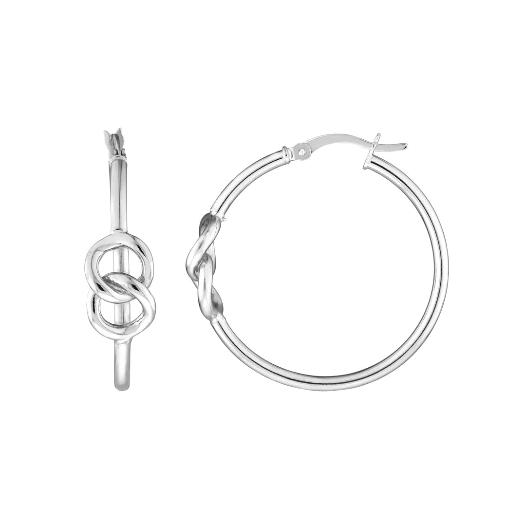 Plated Sterling Silver Double Link Hoop Earrings