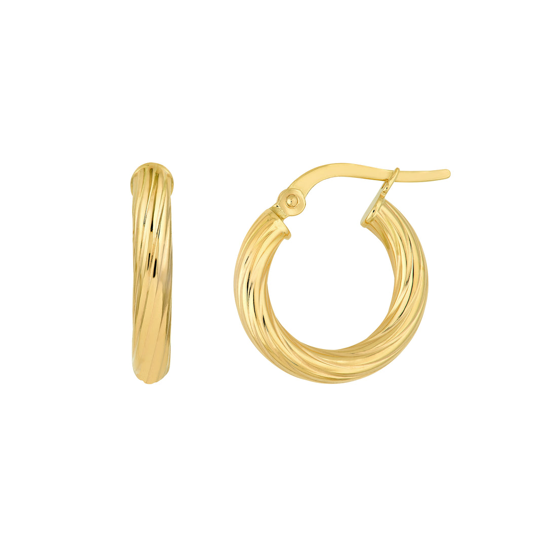Twisted Tube Mini Hoop Earrings