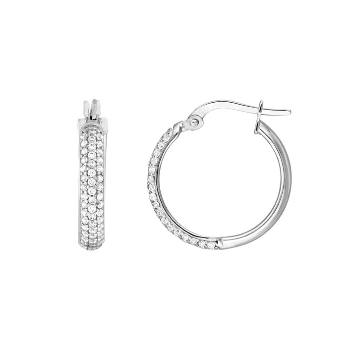 Pavé CZ Hoop Earrings