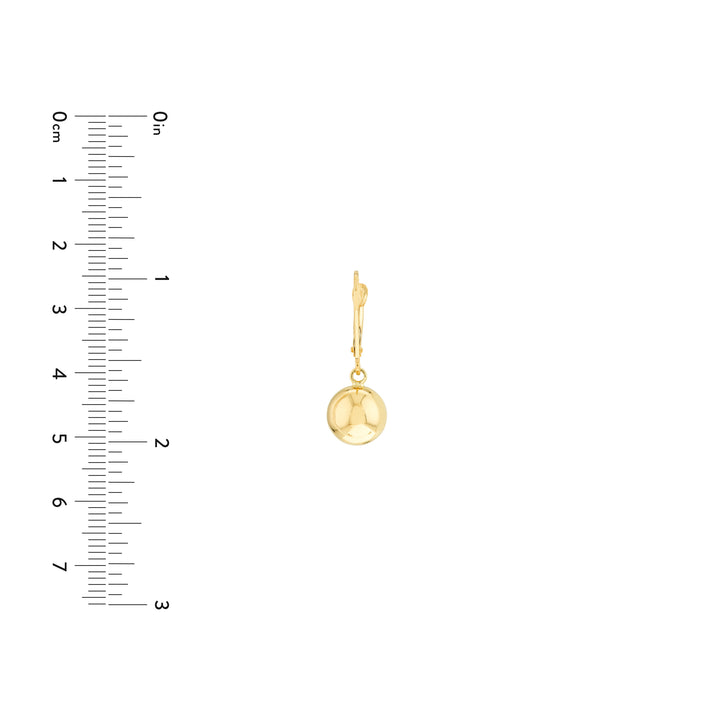 10mm Polished Ball Earrings on Leverback