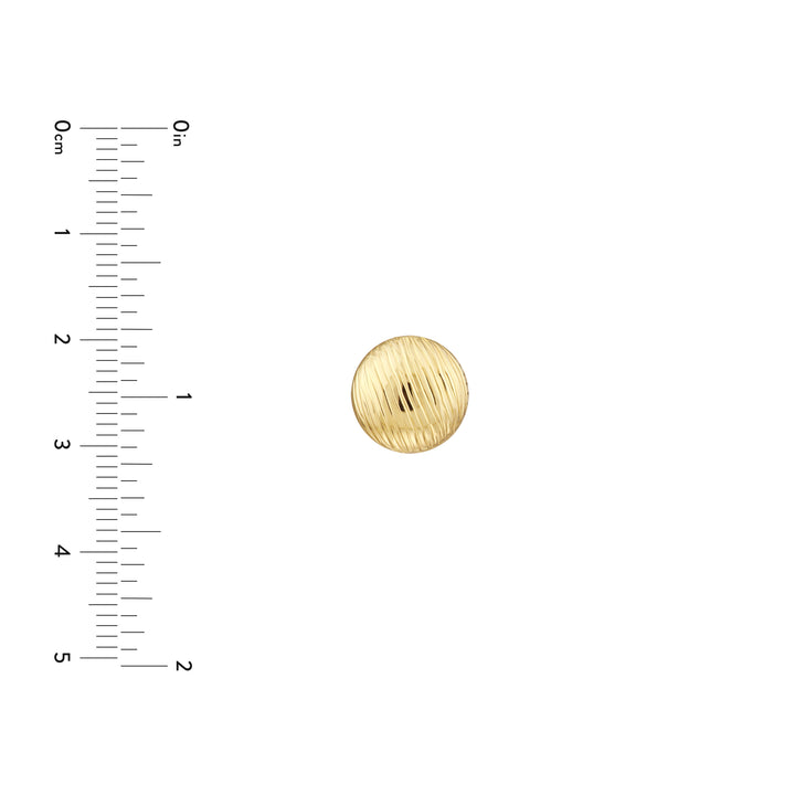 Ridged Button Stud Earrings on Post Back