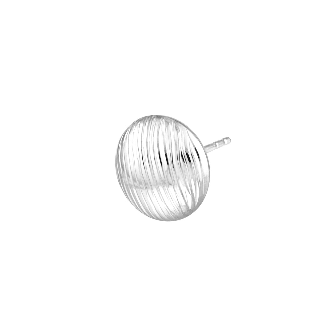 Ridged Button Stud Earrings on Post Back
