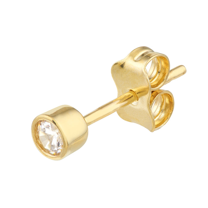 CZ Bezel Stud Earrings